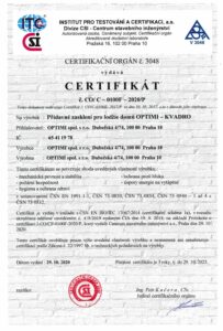 Certifikát OPTIMI
